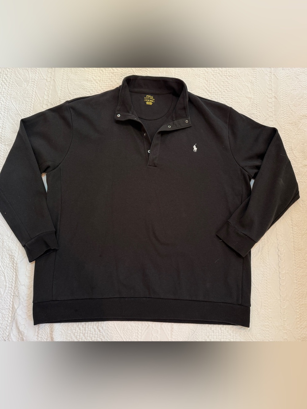 Polo Ralph Lauren Black Pullover Button 2LT